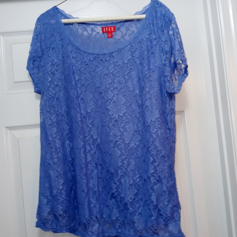 Elle xl lace purple blouse